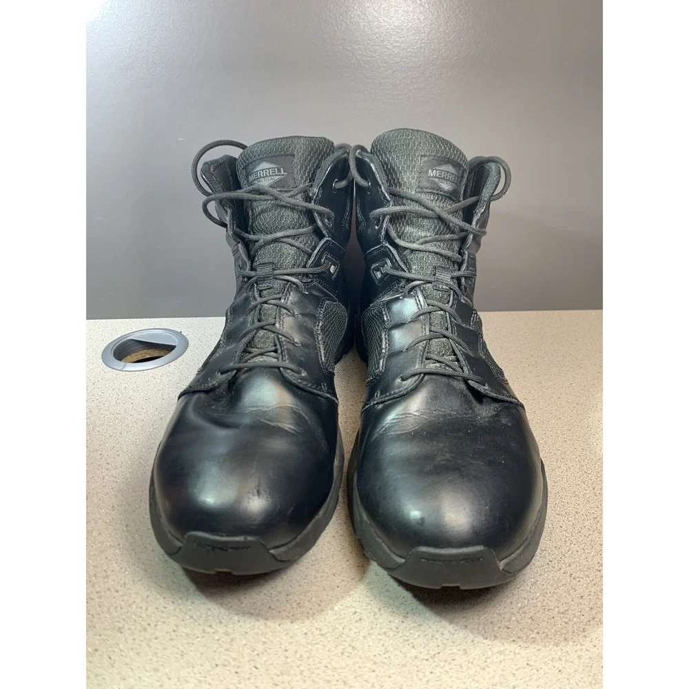 Merrell Men's Fullbench Mid Waterproof Black Tactical Hiking Boots J099439 Sz 12